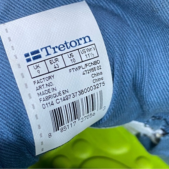 Tretorn Otto Boat Shoes Men's Size 10 Blue Canvas Loafers - Picture 10 of 11